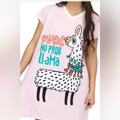 Brand New With Tags! Lazy One Go To Bed No Prob Llama Nightshirt Sleep Shirts For Women, Work Week Themes, Best Pjs, Lock Stitch, Funny V, Lion Shirt, Cotton Nightgown, Go To Bed, Nightgowns For Women