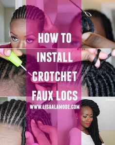 How To Install Crochet Faux Locs #naturalhair #locs #crochetlocs Crochet Braid Pattern, Faux Locs Styles, Hairstyle Videos, Crochet Faux Locs, Faux Locks, Faux Locs Hairstyles, Braid Patterns, Cornrow Hairstyles, Natural Hair Tips