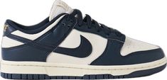 Nike Leather Skate Shoes With Perforations, Nike Dunk Low Navy Blue, Dark Blue Nike Dunks, Low-top Perforated Sneakers For Skateboarding, Nike Dunk Low Vintage Navy, Nike Dunk Low University Blue, Dunks Industrial Blue, Dress Flats, Flat Dress Shoes