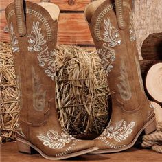 Wide Calf Knee High Western Cowgirl Boots, Rhinestone Retro Country Boots With Classic Embroidery Pointed Toe Chunky Heel Pull On Vintage Tall Boots Boutique Brand Shoes Boutique Brand Shoes !!*Please Note*!! This Is A Pre-Order Item And Requires A Longer Than Usual Shipping Time. Please Allow 7-14 Business Days Before Shipping. Please Consider This Time Frame Before Placing Your Order. Preorder Items Are Not Eligible For Cancellation. Thank You For Your Patience And Understanding. Bundle 2 Or M Embellished Festival Boots With Round Toe, Festival Embellished Boots With Round Toe, Knee High Cowgirl Boots, Western Heels, Cowgirl Boots Flowers, Western Boots With Rhinestone Rivets, Boutique Aesthetic, Military Ball Gowns, Crochet Two Piece