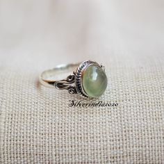 Prehnite Ring, 925 Sterling Silver Ring, Gemstone Ring, Boho Ring, Designer Ring, Dainty Ring, Vintage Ring, Promised Ring ------------------------------------------------------------------------------------------------------------------------------------------------- Benefits of Prehnite Stone Prehnite alleviates nightmares, phobias and deep fears, uncovering and healing the dis-ease that creates them. It is a stone for dreaming and remembering. Beneficial for hyperactive children and the cause Earthy Promise Rings, Fancy Objects, Prehnite Ring, Thrift Inspo, Ring Inspo, Outfit Shopping, Dope Jewelry, Boho Ring, Ring Dainty