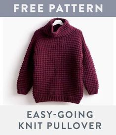 a knitted sweater is shown with the text, easy textured knit pullover