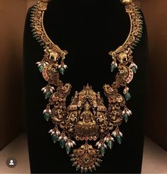 Antique Long Haram Designs, Long Haram Designs, Indian Gold Necklace Designs, Gold Haram