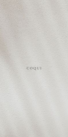 the word couq written in cursive font on a white background with soft shadows