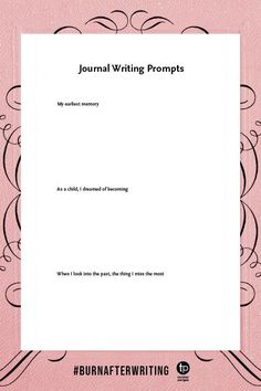 a pink book cover with the words journal writing prompts