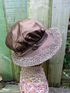 "Vintage Antique old French 1910 women hat  brown  raphia & satin  Size : FR  France : 60 US size : 71/2 UK size : 7 3/7 Lenght :  6.7 \" (17 cm) Measurments : 12 \" x 12 \" ( 31 cm x 31 cm) All around the head : 23.5 \" (60 cm) Nice condition , i notice 1 tiny hole Payment via PAYPAL or credit card I prepare my shipment as quickly as possible after ordering : orders are shipped within 1 to 3 business days . I always pack the items very carefull and safety, usually with recycled boards, by wrapp Brown Brimmed Evening Hat, Evening Brown Brimmed Hat, Brown Brimmed Hat For Vintage Events, Brimmed Brown Hat For Vintage Events, Elegant Brown Bucket Hat, Brown Vintage Straw Hat, Fitted Vintage Brown Straw Hat, Brown Summer Evening Hat, Brown Evening Hat For Summer