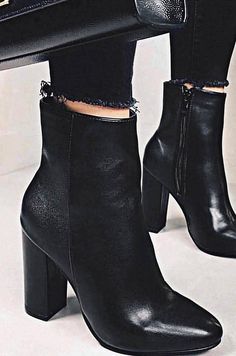 Shein Moment - Black PU                      – MISS LOLA Black Dress Boots, Dresses Vacation, Miss Lola, Black Block Heels, Fashion Trends Winter, Block Heel Ankle Boots, Dress Boots, Heel Ankle Boots, Women's Heels