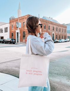 Cute canvas tote bags that give off positivity and encouragement. Perfect for daily use, carrying groceries, books, or essentials. Ideal for those who appreciate uplifting messages and need a practical yet stylish accessory.  Product features - 100% Cotton canvas for durability - Flat corners for seamless design - 20" canvas handles - Heavy fabric for sturdiness Care instructions - Do not iron directly over the printed area - print may stick to the iron. - Spot clean - Do not bleach - Line dry Tote Bag Photoshoot, Aesthetic Tote Bag Design, Bachelorette Tote Bags, Bachelorette Accessories, Bachelorette Tote, Eco Friendly Shopping Bags, Aesthetic Tote Bag, Bridesmaid Tote Bags, Bag Aesthetic