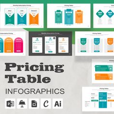 the pricing table infographics are displayed on top of each other