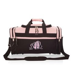 EMBROIDERED - Ballet Shoes on front pocket of bag, stitched with premium threading to ensure long-lasting quality FEATURES: Classic Duffel bag, spacious main zippered compartment, two end zippered pockets to store accessories, front zippered pocket, adjustable and removable shoulder strap SPACIOUS SIZING: 17 in. (Length) X 10 in. (Height) X 9 in. (Width) PERFECT GIFT - Great gifts for family, friends, loved ones, perfect for dance sessions, ballet studio lessons BAG COLORS : Black , Pink If you Pink Rectangular Gym Bag With Zipper Closure, Rectangular Pink Gym Bag With Zipper, Pink School Duffle Bag With Zipper Closure, Pink Duffle Bag With Zipper For Overnight Trips, Pink Duffle Bag With Zipper Closure For Overnight Trips, Pink Bags With Zipper Closure For Overnight Trips, Rectangular Gym Bag With Zipper For School, Dance Essentials, Ballet Studio