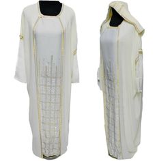 Luxury Cream women stone work Abaya Jalabiya Arab Long Dress . As a result, comes in original plastic wrap with Hijab included. Beautiful material with a premium feel. Exclusive new design Abaya.      Fabric: Premium chiffon and nida  close front  Colour- cream  stone works  Suitable for easy iron.   Do not tumble dry.  Gentle Hand Wash   Dry clean  Abayas are known by many name such as modest Islamic clothing, jilbab, jalabiya Arab rob, long dress, Muslim clothing, Kimonos turkey abaya, Dubai abaya, plain abaya, prayer abaya, hijab . However, they serve the same purpose: to cover. Other models are usually kaftans, cut from light, flowing fabrics like crepe, georgette, nida, and chiffon. Other known styles are open ,closed front, Batwing. Styles differ from region. Some have embroidery and Festive White Embellished Abaya, Festive White Embellished Thobe, Embellished Long Sleeve White Thobe, Festive Embellished White Thobe, Embellished White Long Sleeve Thobe, White Embellished Long Sleeve Thobe, White Embellished Thobe For Eid, Elegant White Embellished Thobe, Work Abaya