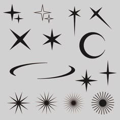 the stars and swirls are drawn in black on a gray background