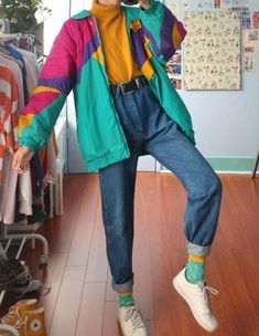 80s Fashion Women Dresses, 1980s Windbreaker Outfit, 80s Colorful Fashion, Colorful Streetwear Women, 80 Fashion Women Vintage 1980s Style, Gen Z Summer Fashion, 80s Magazine Fashion, Retro Outfits 90s Style, 80s Fashion Skirts