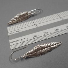 Botanical Earrings, Metal Clay Jewelry, Lemon Verbena, Botanical Jewelry, Metal Clay, Leaf Earrings, Fine Silver, Clay Jewelry, Ear Wires