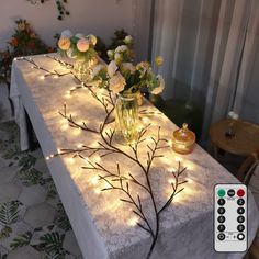 PRICES MAY VARY. Includes: H-Wniniai vine length of about 6.5 ft, 18 branches, each 1.3ft with 8 LED warm white light, total 144 LED, with a 196-inch power cord and USB port. 8 Lighting Modes + Timing Remote Control: You can use the remote control to achieve the desired effect. Eight lighting modes are available (Combination/ In Wave/ Sequential/ Slo Glo/ Flash/ Slow Fade/ Twinkle/ Steady). One-touch 6H timing, the light will automatically turn on at the same time every day. Fine design& Brightn Christmas Table Decorations Centerpiece, Twig Lights, Led Tree, Fall Garland, Festival Diy, Viria, Plant Lighting, Tree Lighting, Christmas Tree Lighting