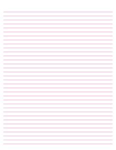 a sheet of lined paper with pink lines