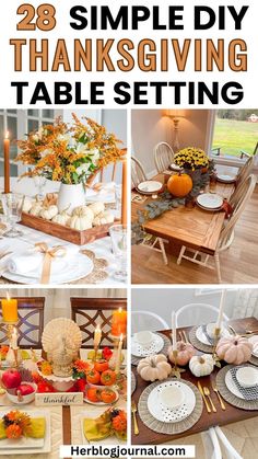 DIY thanksgiving table settings and tablescape Thanksgiving Decorations Table Setting, Beautiful Thanksgiving Table Settings, Thanksgiving Table Settings Elegant, Thanksgiving Table Setting Ideas, Elegant Thanksgiving Table, Fall Dining Table Decor, Fall Dining Room Table, Thanksgiving Dining