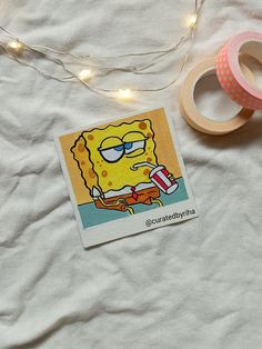 Spongebob polaroid Aesthetic Polaroid Drawing, Polaroid Drawings, Animation Painting, Gel Pen Art, Notebook Drawing, Easy Love Drawings