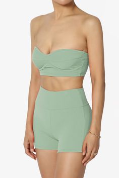 Stay stylish and comfortable with this Women's Ribbed Bandeau Top and High-Waisted Shorts Set.Perfect for summer beachwear or casual lounging, the stretchy, ribbed fabric ensures a snug fit.Ideal for warm-weather outings, vacations, or poolside days.Sweetheart Neckline Crop Top: Flattering, ribbed knit for a stylish summer look.Biker Short Leggings: High-waisted, tight ribbed fabric for anti-cellulite and a sleek fit.Tight Ribbed Knit Material: Soft, stretchy, and perfect for casual outings or w Biker Shorts Set, Light Exercise, Biker Short, Summer Beach Wear, Short Leggings, Bandeau Top, Summer Look, Beach Days, Knitting Materials