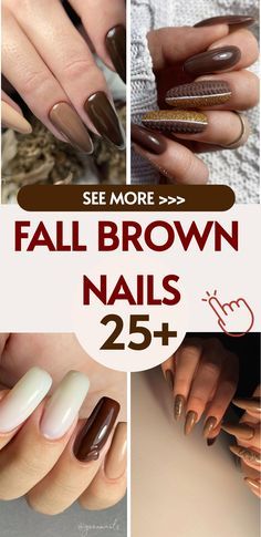 You can never go wrong with a fresh mani! 🎨✨ Find the look that speaks to you and get creative with your nails. 💕 Save this pin for your next appointment! Brown And Taupe Nails, Mauve And Brown Nails, 2 Color Fall Nails, Fall Nails For Brown Skin, Neutral Fall Nails Acrylic, Fall Acyrilics Nails, Elegant Brown Nails, Fall Nail Designs Brown, Earth Tone Nails Designs