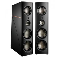 two black speakers are shown side by side