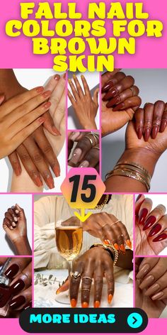 Copper Nail Color, Nail Colors For Brown Skin, Dark Skin Nail Polish, Colors For Brown Skin, Taupe Nails, Sophisticated Manicure, Wine Nails, Elegant Manicure, Teal Nails