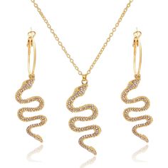 PRICES MAY VARY. GOLD SNAKE NECKLACE EARRINGS SET: you will get a very sophisticated and stylish set of gold snake necklace earrings. Includes a snake necklace and a pair of earrings. MEDUSA COSTUME ACCESSORIES: These sets are perfect for the Halloween spirit, so let's embrace the spirit of Halloween with these very designer snake necklaces! SNAKE DROP EARRINGS: These punk Snake Drop Earrings are made of high-quality materials that are durable and resistant to damage and fading. You can use it t Snake Jewerly, Snake Necklaces, Medusa Snake, Medusa Costume, Jewerly Set, Snake Jewelry, Snake Bracelet, Snake Earrings, Snake Necklace