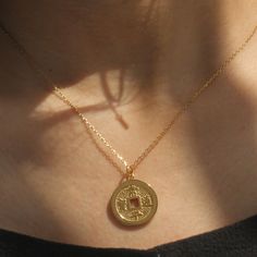 Sangpyeong Tongbo Coin Necklace ✨💎 #staychic, stay connected! ✨ 14K Gold plating over sterling silver Free Shipping & Returns *Learn more Customization is welcomed 👍 Recommendations As an everyday jewelry As a gift for your soulmate ❤️ 💎 Features Symbol of Prosperity 'Sangpyeong Tongbo' is a coin used in the ancient Korea Joseon Dynasty. STERLING SILVER: Crafted from fine 925 sterling silver ADJUSTABLE CHAIN: Fine cable chain measures 16 inches with a 2-inch extender to achieve the perfect le Yen Coin Necklace, Chinese Coin Necklace, Coin Jewelry Necklace, Ancient Korea, Joseon Dynasty, Ancient Japan, Ancient Coins, Coin Jewelry, Coin Necklace