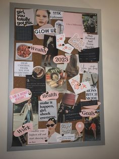 2023 vision board for girl boss Diy Manifestation Board, Diy Vision Board, Vision Board Ideas Examples, My Vision Board, Clay Crafts For Kids, Winter Bucket List, Making A Vision Board