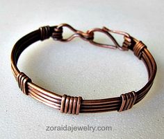 Small Copper Wire Bracelet | zoraida - Jewelry on ArtFire Copper Electrical Wire Jewelry, Copper Wire Bracelet, Copper Wire Jewelry, Wire Bracelets, Wire Wrapped Bracelet