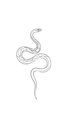 a black and white drawing of a snake