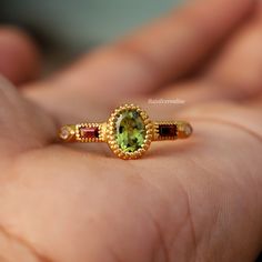 Green Peridot Ring, Solitaire Garnet Ring, 925 Sterling Silver Ring, Handmade Ring, 18k Gold Vermeil, Wedding Ring, Anniversary Gift For Her Metal: 925 Sterling Silver Purity: 925 Parts of 1000 Plaiting: 18k Gold & Rose Gold  Gemstone :  1. Peridot  2. Garnet 3. White Topaz Stone Color :  1. Green  2. Red 3. White Stone Shape :  1. Oval 2. Baguette 3. Marquise Stone Setting: Bezel Benefits of wearing silver:- Wearing silver jewelry is proved in fighting infection and preventing yourself from col Ring For Boyfriend, Green Garnet, Garnet Ring, Peridot Ring, Stone Setting, Green Peridot, Topaz Stone, Anniversary Gift For Her, Garnet Rings