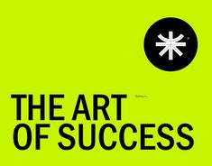 the art of success logo on a lime green background with black and white text that reads,