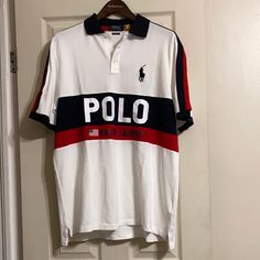 Men’s Ralph Lauren Polo Shirt Classic Fit Never Worn 100% Cotton Color: White Multi White Long Sleeve Polo Shirt For Summer, White Long Sleeve Summer Polo Shirt, Casual White Collared T-shirt, White Sporty Polo Collar Shirt, White Casual Polo Collar Shirt, Sporty White Polo Collar Shirt, Casual White Long Sleeve Polo Shirt, White Long Sleeve Casual Polo Shirt, Casual White Cotton Polo Shirt