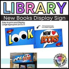 the new book display sign for children's library