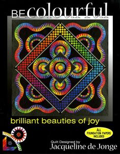 the front cover of a book with an image of colorful designs on it