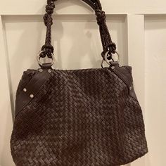 Stunning Buttery Soft Large Brown Woven Tote In Excellent Preloved Condition Chocolate Brown, Genuine Leather, Bag Lady, Womens Sizes, Handbags, Leather, Women Shopping, Color