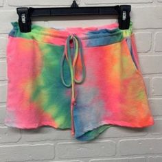 Super Cute And Super Soft Tie Dye Knit Shorts. They Feature An Adjustable Tie Waistband And Pockets. They Are Very Light Weight With A Good Amount Of Stretch. * 1xl Waist 32"-38" Inseam 3" * 2xl Waist 34"-40" Inseam 3" * 3xl Waist 36"-42" Inseam 3" * 95% Polyester 5% Spandex : Hand Wash * Due To The Dyeing And Washing Process, Every Item Is Unique And Can Vary From Piece To Piece. Multicolor Drawstring Bottoms For Summer, Vibrant Pink Bottoms For Summer, Vibrant Pink Summer Bottoms, Multicolor Relaxed Fit Bottoms With Drawstring, Vibrant Pink Bottoms For Beach Season, Casual Multicolor Drawstring Bottoms, Multicolor Drawstring Bottoms For Beach Season, Multicolor Drawstring Shorts For Beach Season, Multicolor Drawstring Shorts For Spring