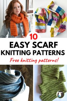 The winter season is a perfect time to get cozy with your knitting needles and create some scarvesWhether you're new to this skill or have been knitting for yearsthese 10 FREE easy scarf knitting patterns will keep you warm all winter longProjects include simple garter stitch (knit every row Free Knit Patterns For Scarfs, Free Scarf Knitting Patterns Easy, Knitted Neck Scarf Free Pattern, Easy Scarf Knitting Patterns Free, Scarf Knitting Patterns Free, Knitted Scarf Patterns, Knitting Patterns Free Scarf Cowls, Free Scarf Knitting Patterns, Simple Scarf Pattern