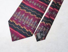 Retro  90s Daniel De Fasson Mens Silk NeckTie  Vibrant Multi Mens Tie, Vintage Suits, Cat Statue, Vintage Tie, Interesting News, Silk Necktie, Men's Clothes, Retro 90s, Tie Accessories