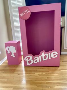 a pink box with the word barbie on it