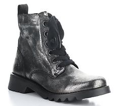 With oversized eyelets, an intriguing metallic finish, and a fit that keeps you comfortable, the Ragi is a leather boot that's designed to bring cool, modern style to your everyday look. From Fly London. Fly London, Leather Boot, Goat Leather, Metallic Leather, Everyday Look, Leather Boots, Modern Style, Fashion Shoes, Leather Upper