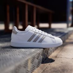 adidas Grand Court Shoes - White | Women's Lifestyle | adidas US Adidas Grand Court, Women Lifestyle, Court Shoes, Adidas Online, White Adidas, The Court, Recycled Materials, Comfortable Shoes, Online Shop