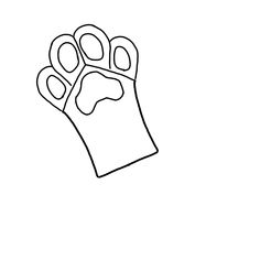 a black and white drawing of a glove