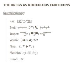 the diagram shows how to write an emotion with numbers and symbols on it