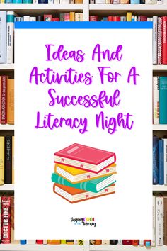 there is a sign that says ideas and activities for a successful library night