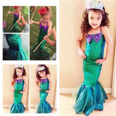 3-13Y Children Halloween/Christmas Mermaid Cosplay Dress Green Mermaid Tail Costume For Girls Ariel Mermaid Dress Girls, Mermaid Tail Costume, Little Mermaid Dresses, Ariel Little Mermaid, Mermaid Christmas, Fancy Dress Up, Princess Cosplay, Princess Costume, Mermaid Theme