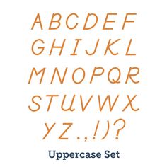 the uppercase set is shown in orange