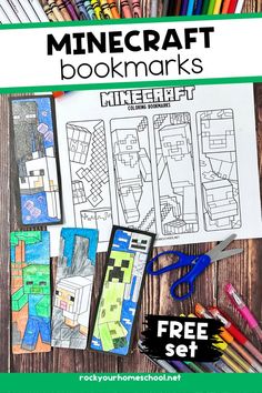 Examples of Minecraft bookmarks to color with scissors, gel pens, crayons, color pencils, and markers. Minecraft Bookmarks, Fun Activities With Kids, Free Printable Minecraft, Coloring Bookmarks Free, Art Games For Kids, Printable Minecraft, Bookmarks To Color, Make Reading Fun, Activities With Kids