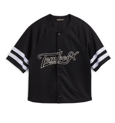 To celebrate our 10th anniversary, we created this relaxed-fit baseball jersey as a nod to those classic, sporty tomboys. The fit is based off a classic baseball jerseyincluding a curved t-shirt hem, raglan sleeves and a cool TomboyX chenille patch. This is a unique, exclusive product that will only be available for a short time. Sustainable fabric (100% recycled polyester double knit mesh) Relaxed fit, raglan sleeves Snaps all the way up TomboyX chenille patch Machine wash cold & tumbler dry lo Sporty Baseball Jersey With Graphic Print For Game Day, Sporty Graphic Print Baseball Jersey For Game Day, Sporty College T-shirt With Baseball Collar, Throwback College Tops With Logo Print, Collegiate T-shirt With Baseball Collar For Sports Season, Sporty Baseball Jersey With Graphic Print For Sports Events, Sporty T-shirt With Baseball Collar For Sports Season, Sporty Crew Neck Baseball Jersey For College, Sporty Tops With Lettering For Baseball Season